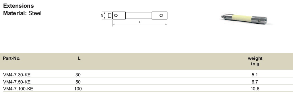 M5/M3/M2/M4延长杆